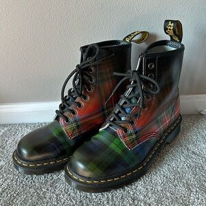 Dr. Martens plaid boots